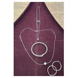 STERLING BRACELETS, EARRINGS, NECKLACE