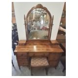 CEDAR VANITY W/ MIRROR AND STOOL