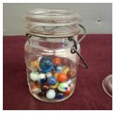 JAR WITH MARBLES