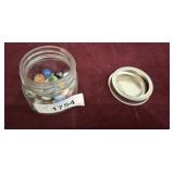 JAR WITH MARBLES