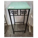 METAL BASE PAINTED TOP ACCENT TABLE