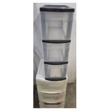 TWO 3-DRAWER STERILITE STORAGE BINS