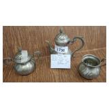 EARLY 18TH CENTURY REINES ZINA PEWTER TEA SET