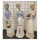 3 PC PORCELAIN FIGURINES 10IN
