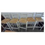 5 RUSH BOTTOM BAR CHAIRS