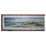 FRAMED SEASIDE SCENE ON BOARD