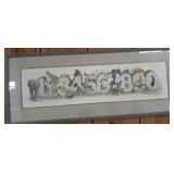 NUMBERS AND ANIMALS FRAMED PRINT