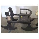 VINTAGE WOODEN CHILDRENS ROCKER