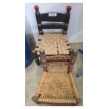 2 CHILD SIZE CHAIRS-SPLIT OAK SEAT, WOVEN SEAT