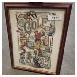 FRAMED GOLF CROSS STITCH