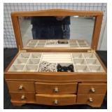 TABLE TOP JEWELRY BOX AND CONTENTS
