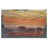 ELEPHANTS SCENE ON CANVAS
