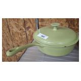 CAST ENAMEL FRYING PAN WITH LID