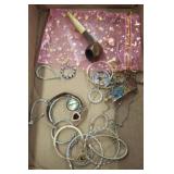 COSTUME JEWELRY, SOME BRIGHTON, ANTIQUE PIPE