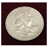 1963 D FRANKLIN SILVER HALD DOLLAR