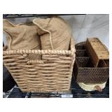 ASSORTED DECORATIVE BASKETS, PILLOWS, MISC