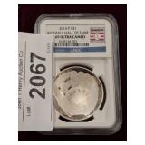 GRADED 2014 BASEBALL HOF SILVER DOLLAR