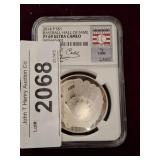 GRADED 2014 BASEBALL HOF SILVER DOLLAR