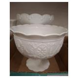 2 PC MILK GLASS COMPOTES