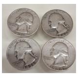 4 WASHINGTON SILVER QUARTERS