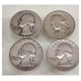 4 WASHINGTON SILVER QUARTERS