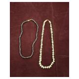 14K GOLD CLASP PEARL NECKLACES BLACK AND WHITE
