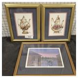 TEA POT PRINTS FRAMED AND MATTED 10IN