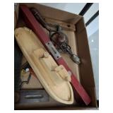 WOODEN SHIP MODEL, SPEED DRILL, LEVEL VINTAGE