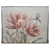 FRAMED FLOWERS SCENE ON CANVAS