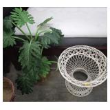 WICKER TABLE BASE, ARTIFICIAL PLANT IN METAL PLANT