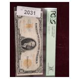GRADED 1922 10$ GOLD CERTIFICATE