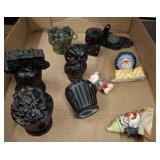 CLOWN MINIATURES, COAL AND BELL DECOR