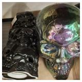 LARGE COLORED SKULL AND SPOOKED LANTERN