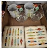 GLASS BLOWN CANDY, CUPS, MISC