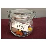 JAR WITH MARBLES