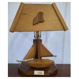 WOODEN NAUTICAL THEMED LAMP