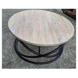 METAL BASE ROUND COFFEE TABLE
