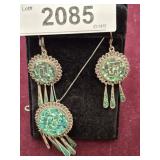 MARKED 925 EARRINGS AND NECKLACE SET