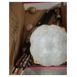 MILK GLASS, EGGS, MISC DECOR