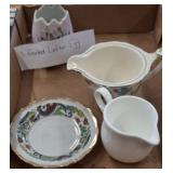 LEFTON EGG, SAUCER, CARROLLTON CREAMER