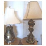 BRASS TABLE LAMP, GLASS TABLE LAMP