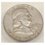 1957  FRANKLIN SILVER HALF DOLLAR