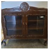 2 DOOR BALL AND CLAW CURIO CABINET