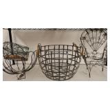 ASSORTED WIRE BASKET DECOR AND DOLL CHAIR