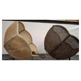 2 PC VINTAGE CANE STYLE HANGING LIGHTS
