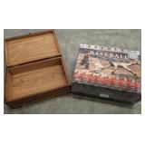 DRESSER BOX AND BASEBALL VHS