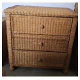 3 DRAWER WICKER NIGHT STAND