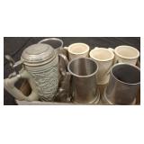 PEWTER MUGS, STEINS, MISC