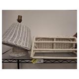 WICKER LAMP AND SHELF