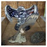 BELT BUCKLE AND EAGLE DECOR